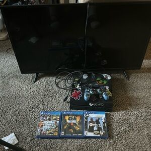 45in Insignia Tv , PlayStation 4 Slim w DualShockController, HDMI wire, 3 games